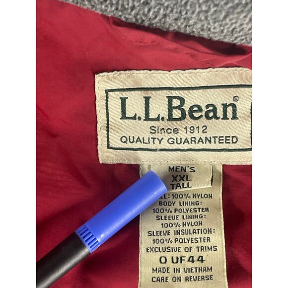 L.L Bean Red Full Zip-Up Winter Jacket Coat Men's Size XXL Tall - Picture 5 of 7
